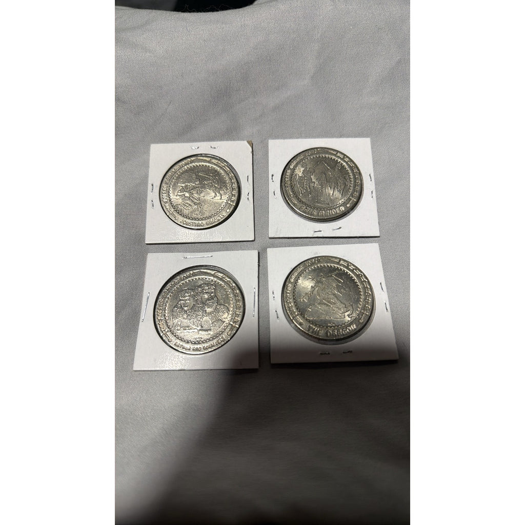 Excalibur Vegas $1 Gaming Tokens 4pc Merlin Joust Dragon Historic Slot