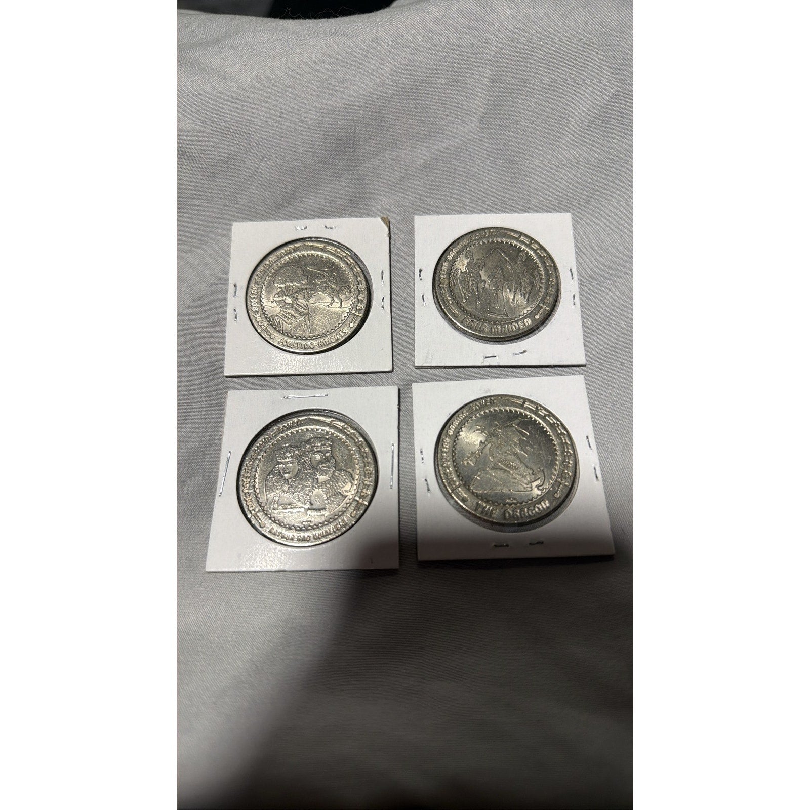 Excalibur Vegas $1 Gaming Tokens 4pc Merlin Joust Dragon Historic Slot