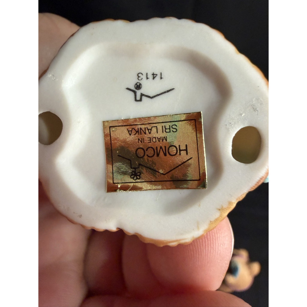 HOMCO Thanksgiving Fall Teddy Bear Figurines Lot of 5 Ceramic 5312 Decor (F7)