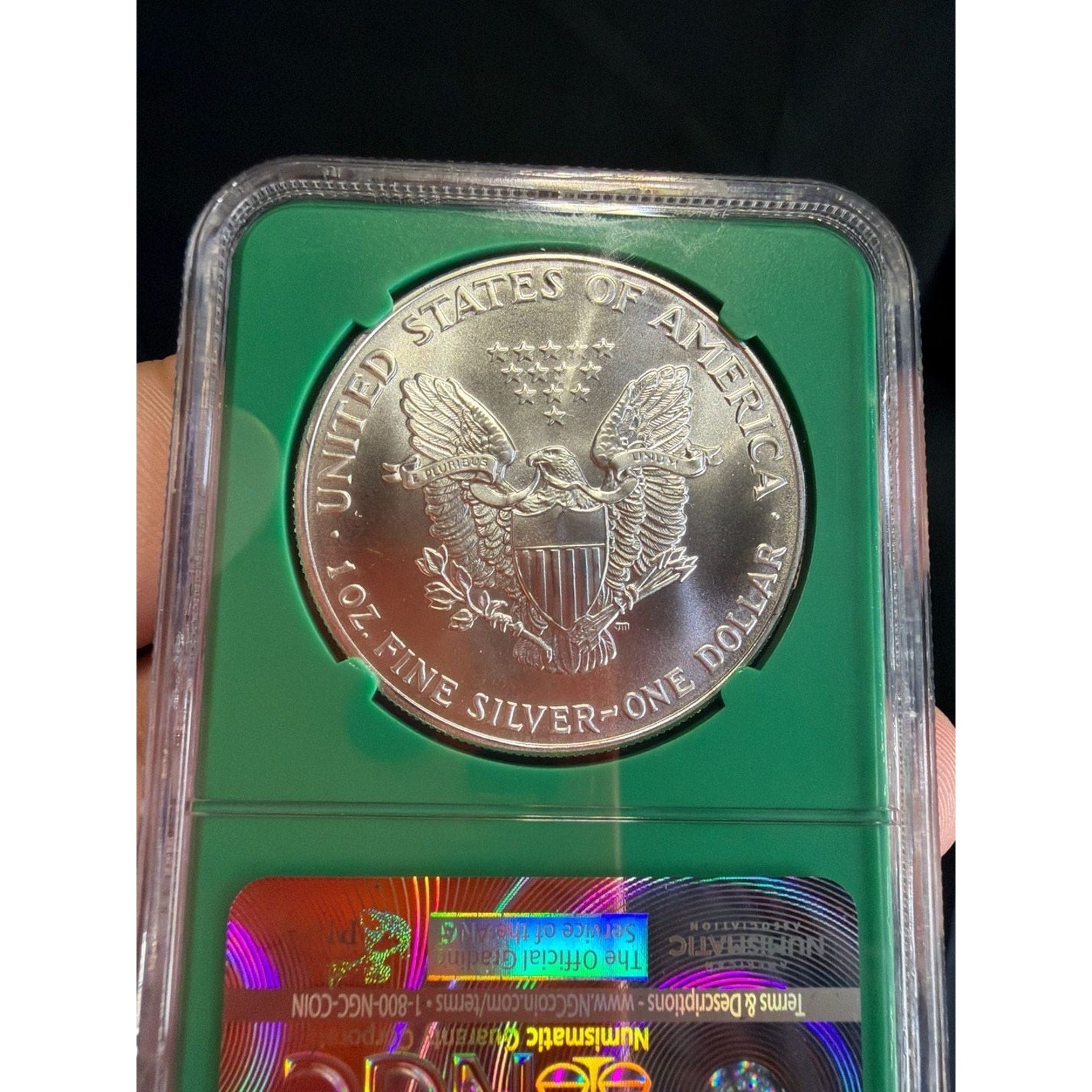 1991 American Silver Eagle NGC MS69 Green Label - From US Mint Sealed Box
