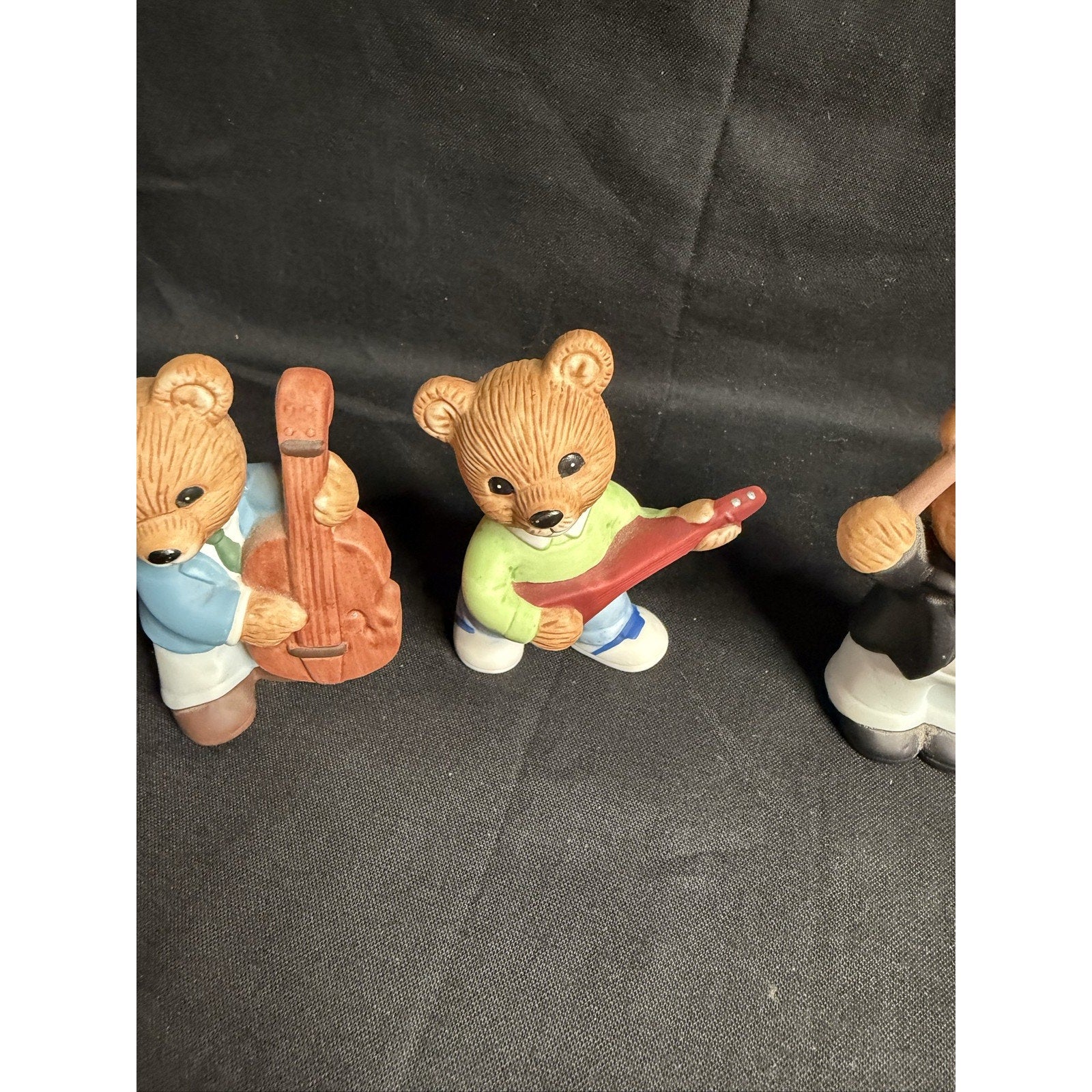 Homco Bear Musical Band Orchestra Figurines Lot of 4 #1421 #1422 (F9)