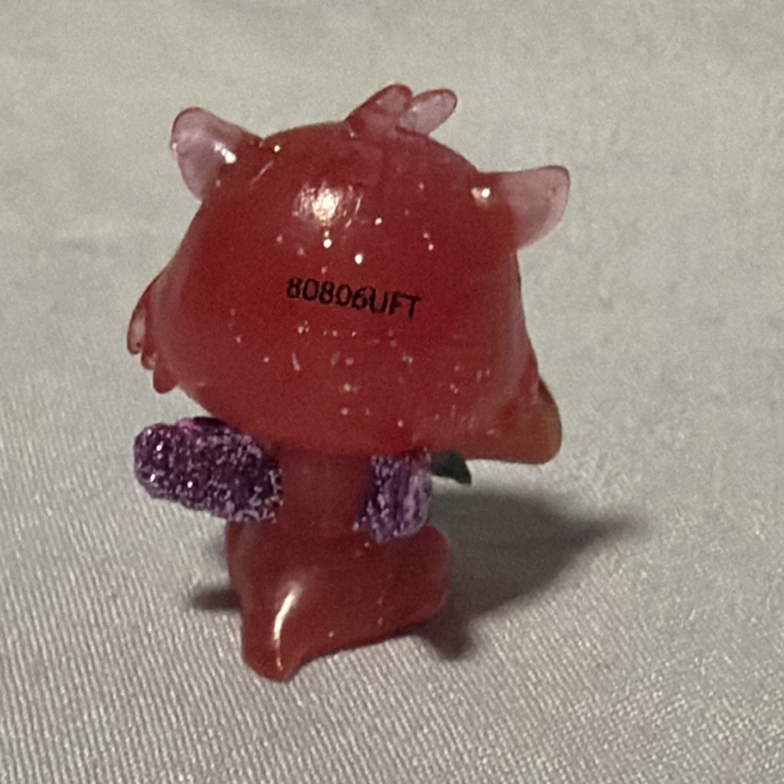 Littlest Pet Shop Fox Figure 80806UFT Glitter Red Animal with Purple Wings