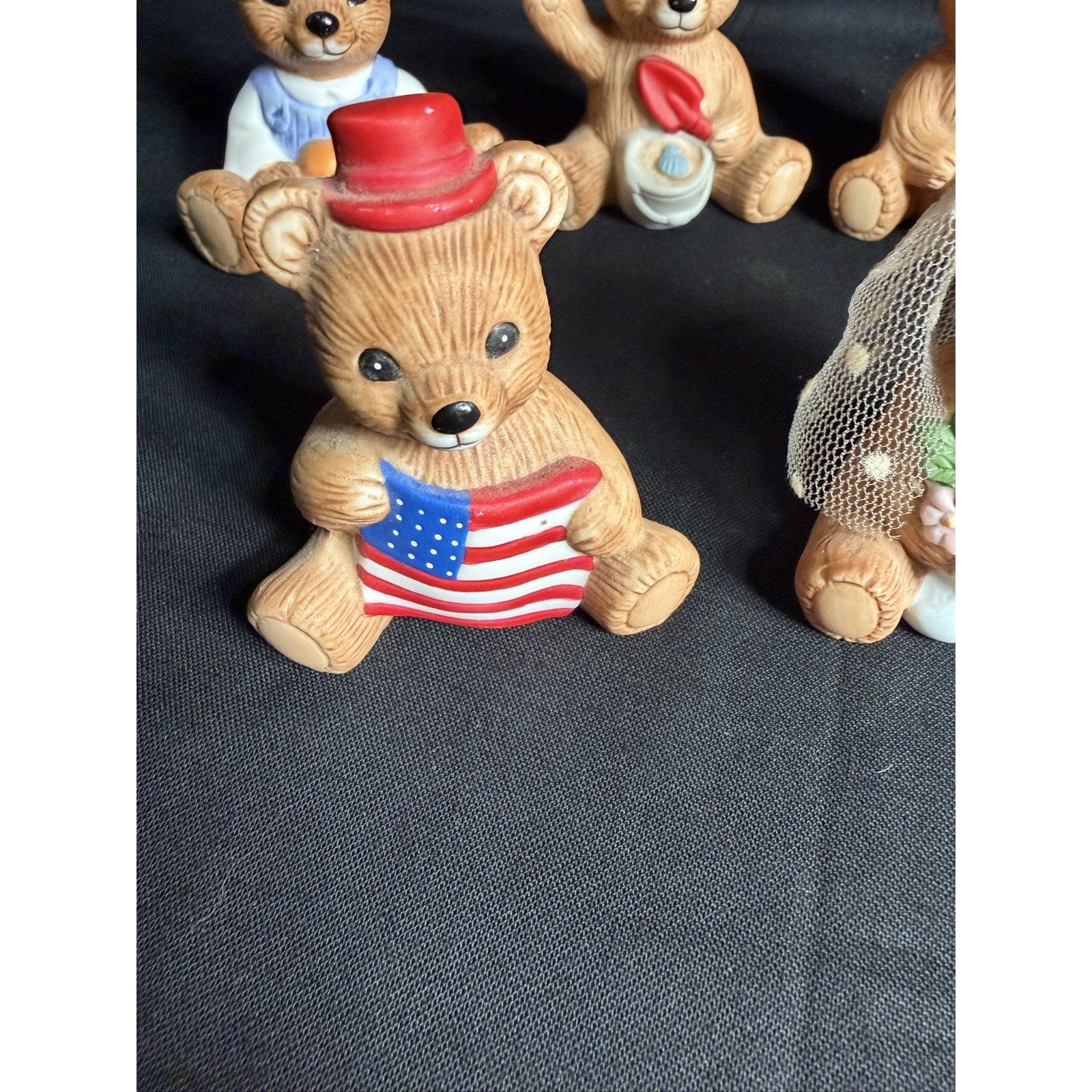 HOMCO 1413 Seasonal Teddy Bear Figurines 10 Holiday Set Ceramic (F8)