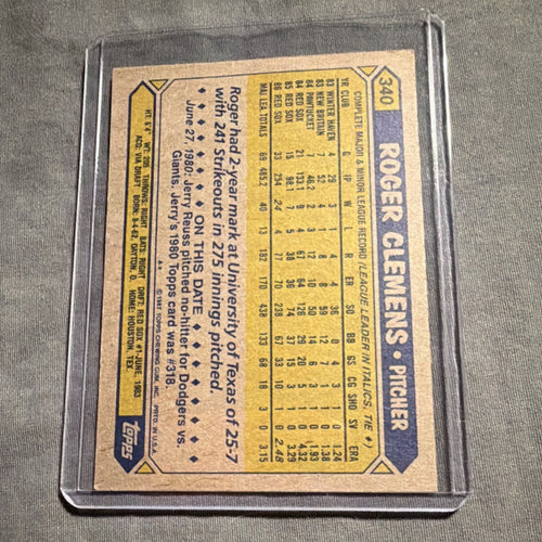 1987 Topps - Roger Clemens #340