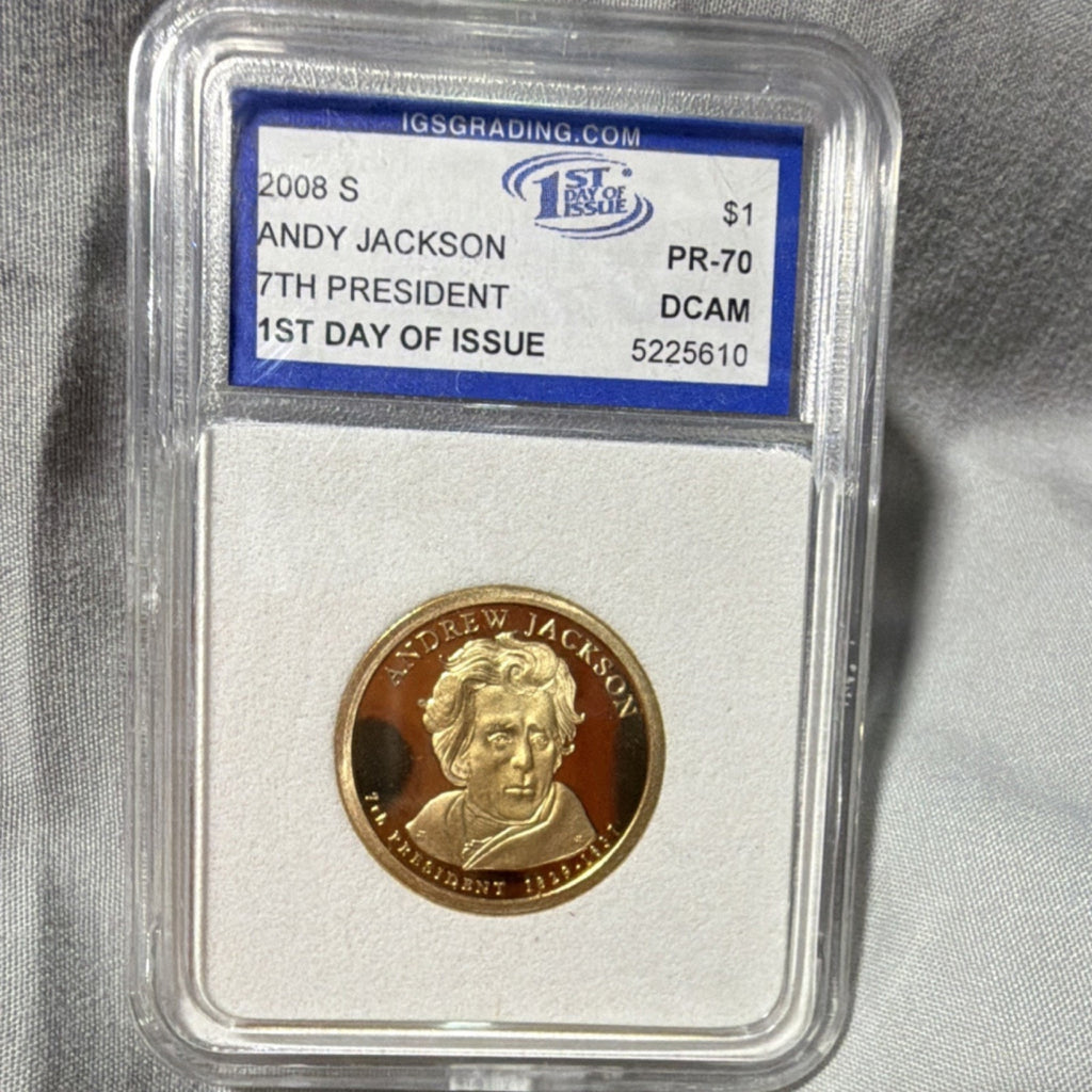 2008 S Andrew Jackson $1 Presidential Proof Coin PR-70 IGS Deep Cameo