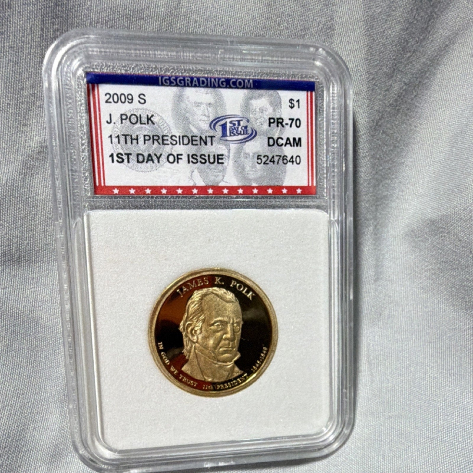 2009 S James K. Polk $1 Presidential Proof Coin PR-70 Deep Cameo IGS 5247640