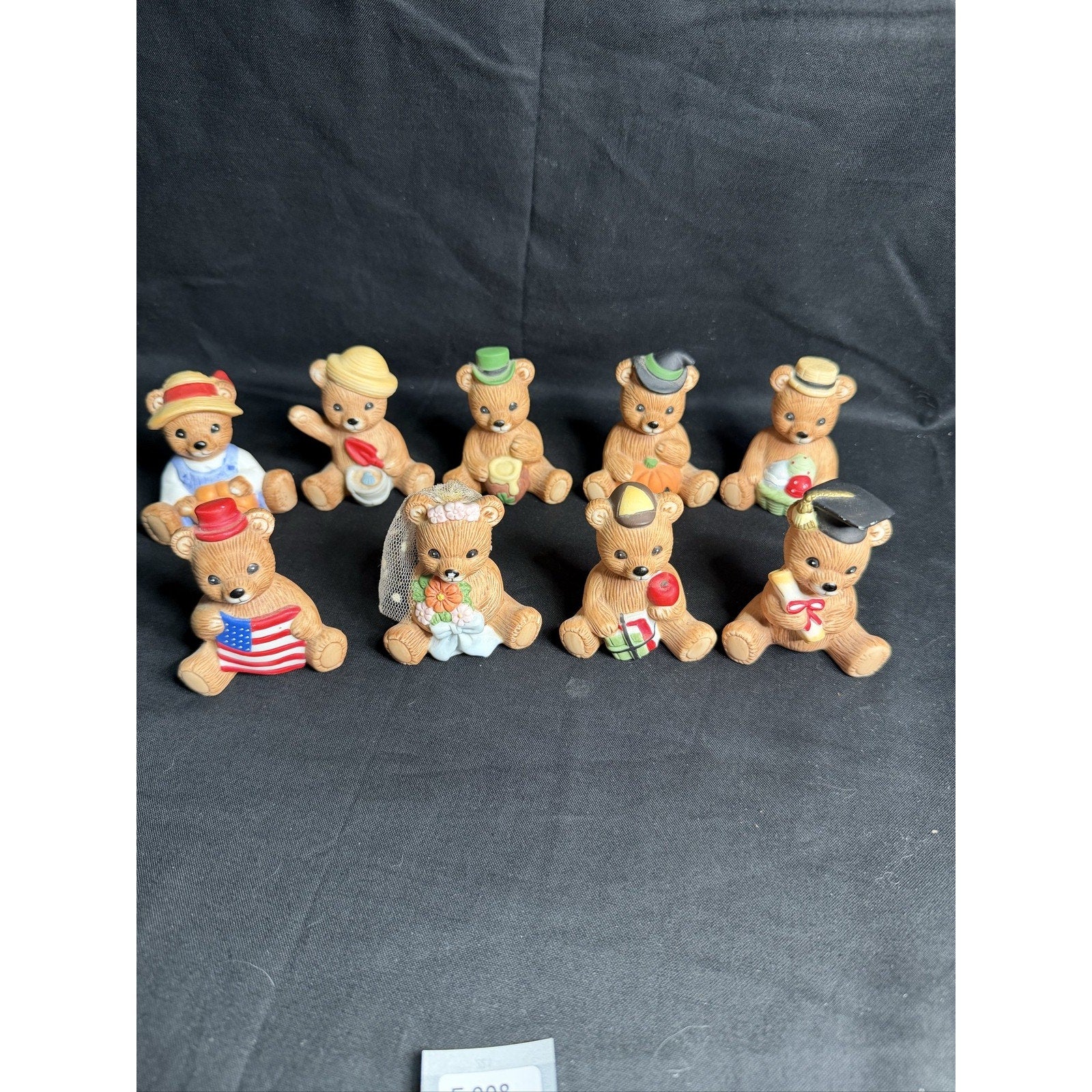 HOMCO 1413 Seasonal Teddy Bear Figurines 10 Holiday Set Ceramic (F8)
