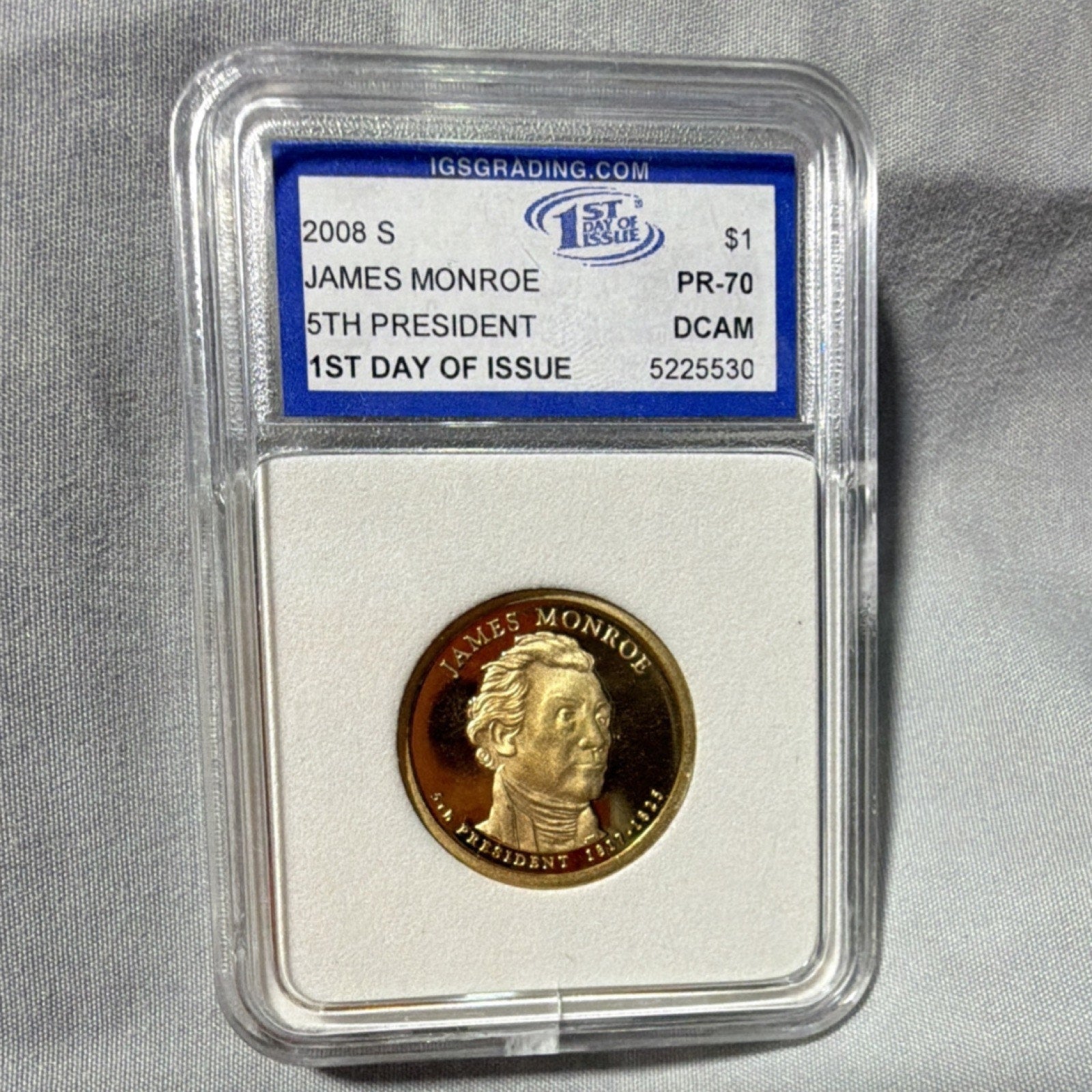 2008 S James Monroe $1 Presidential Proof Coin PR-70 IGS Deep Cameo 5225530