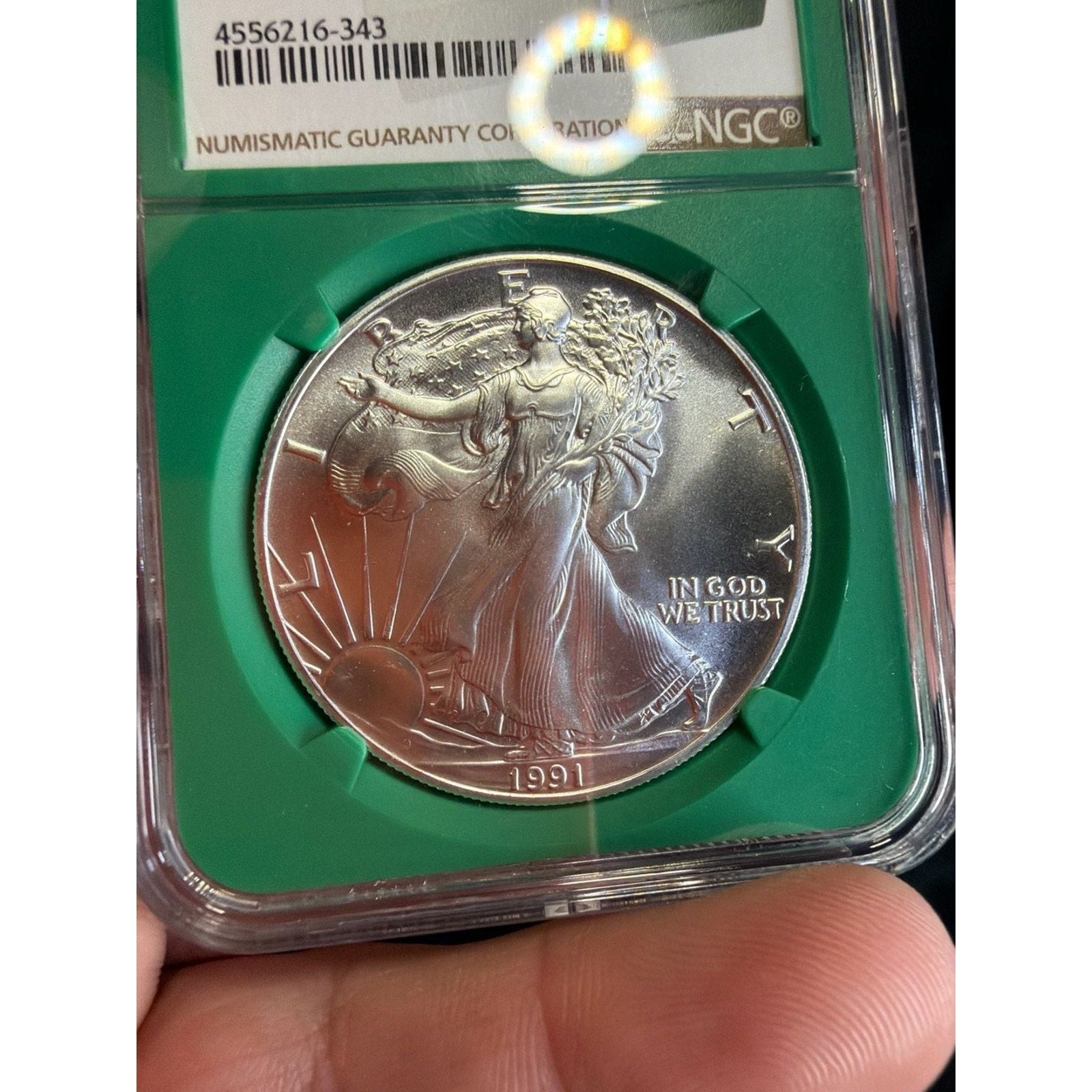 1991 American Silver Eagle NGC MS69 Green Label - From US Mint Sealed Box
