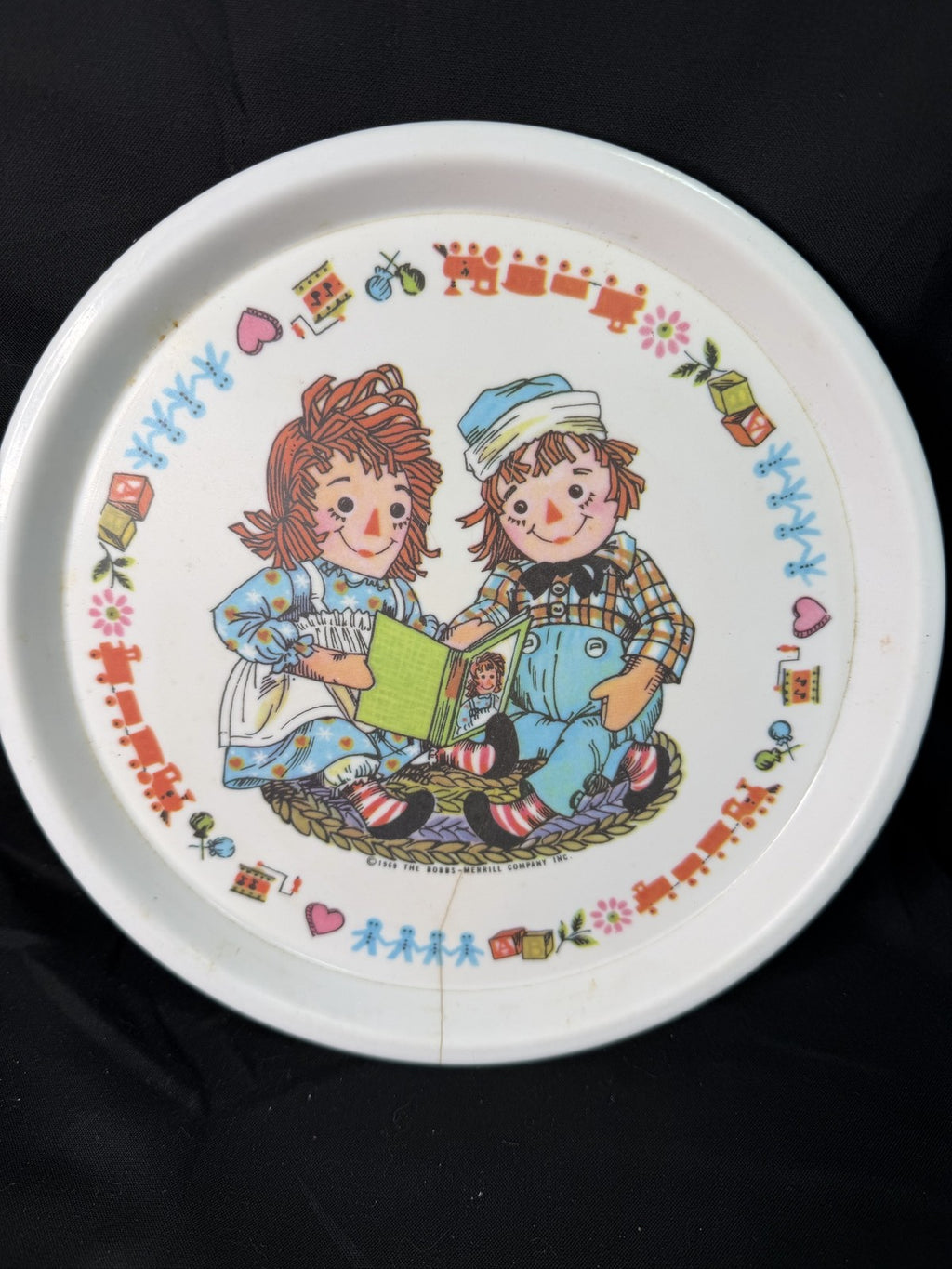 1969 Oneida Raggedy Ann Andy Melamine Plate Vintage