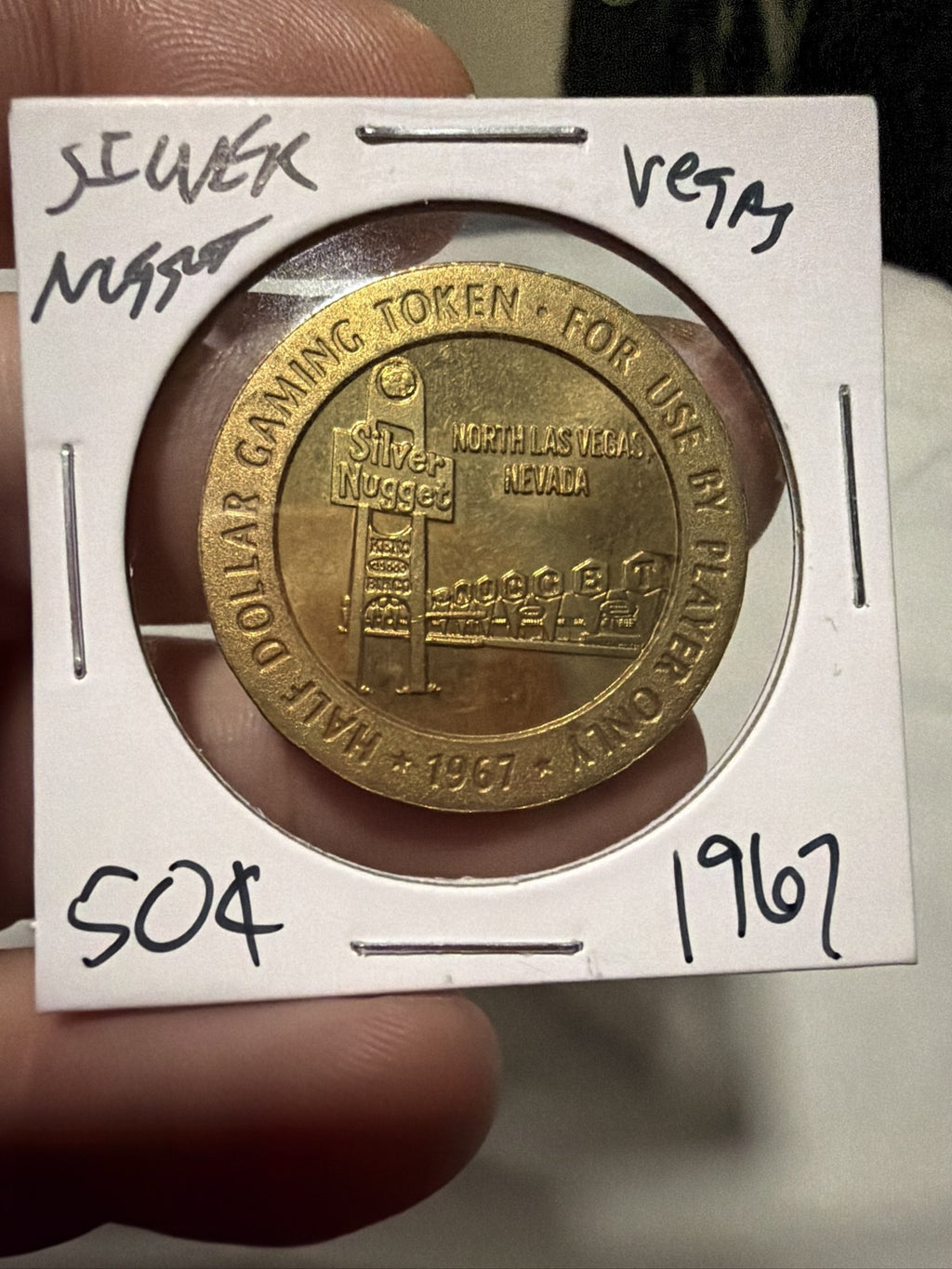 1967 Silver Nugget Casino $1 Slot Token Historic Vegas 