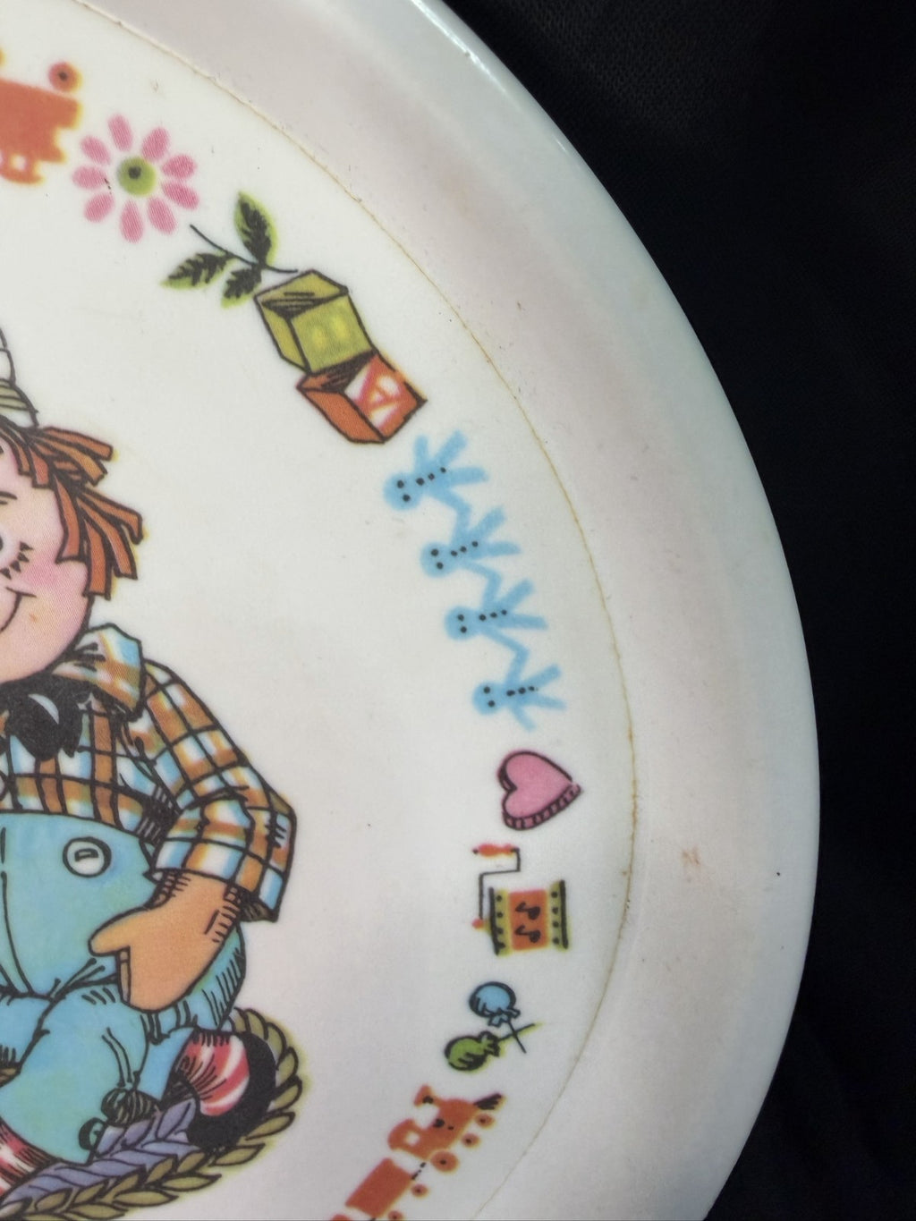 1969 Oneida Raggedy Ann Andy Melamine Plate Vintage