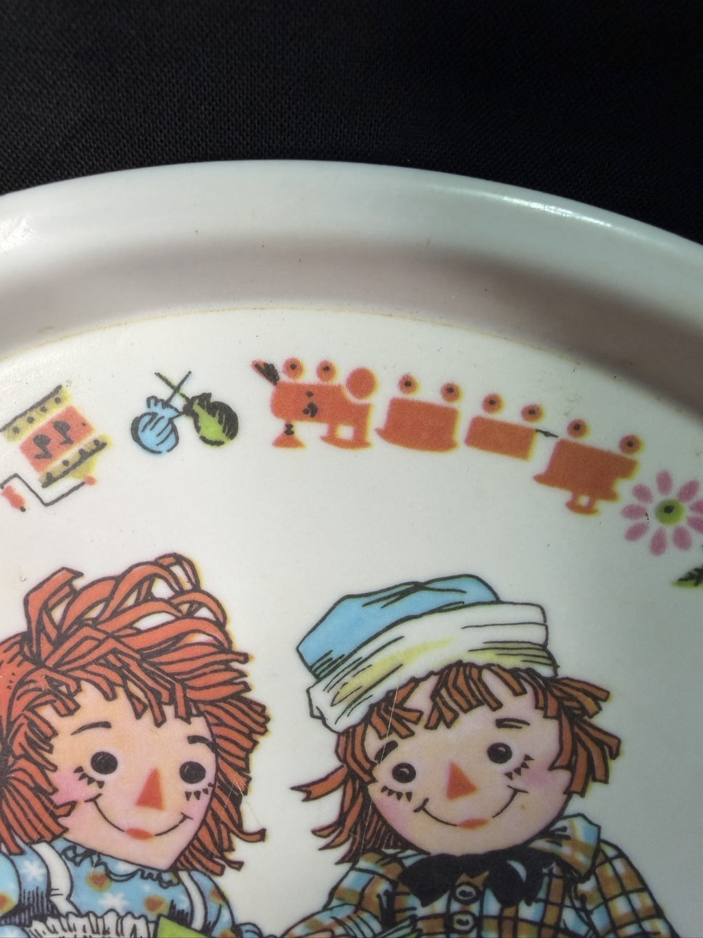 1969 Oneida Raggedy Ann Andy Melamine Plate Vintage