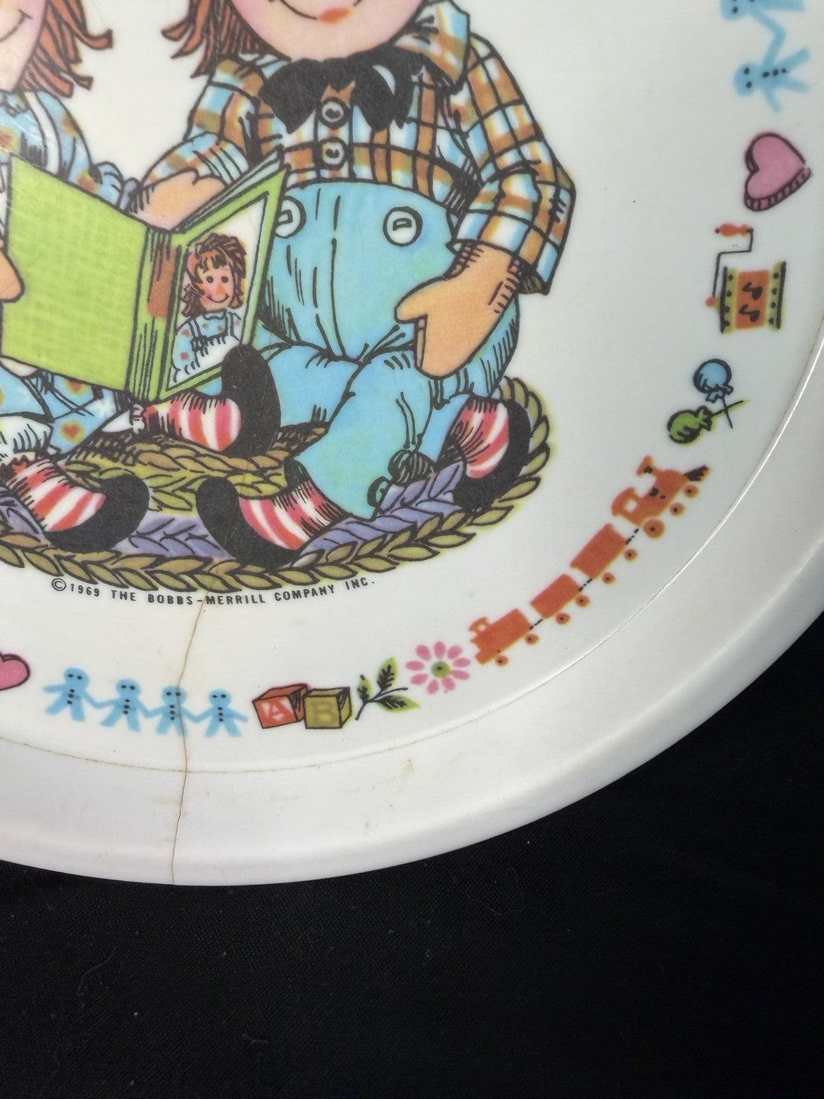 1969 Oneida Raggedy Ann Andy Melamine Plate Vintage