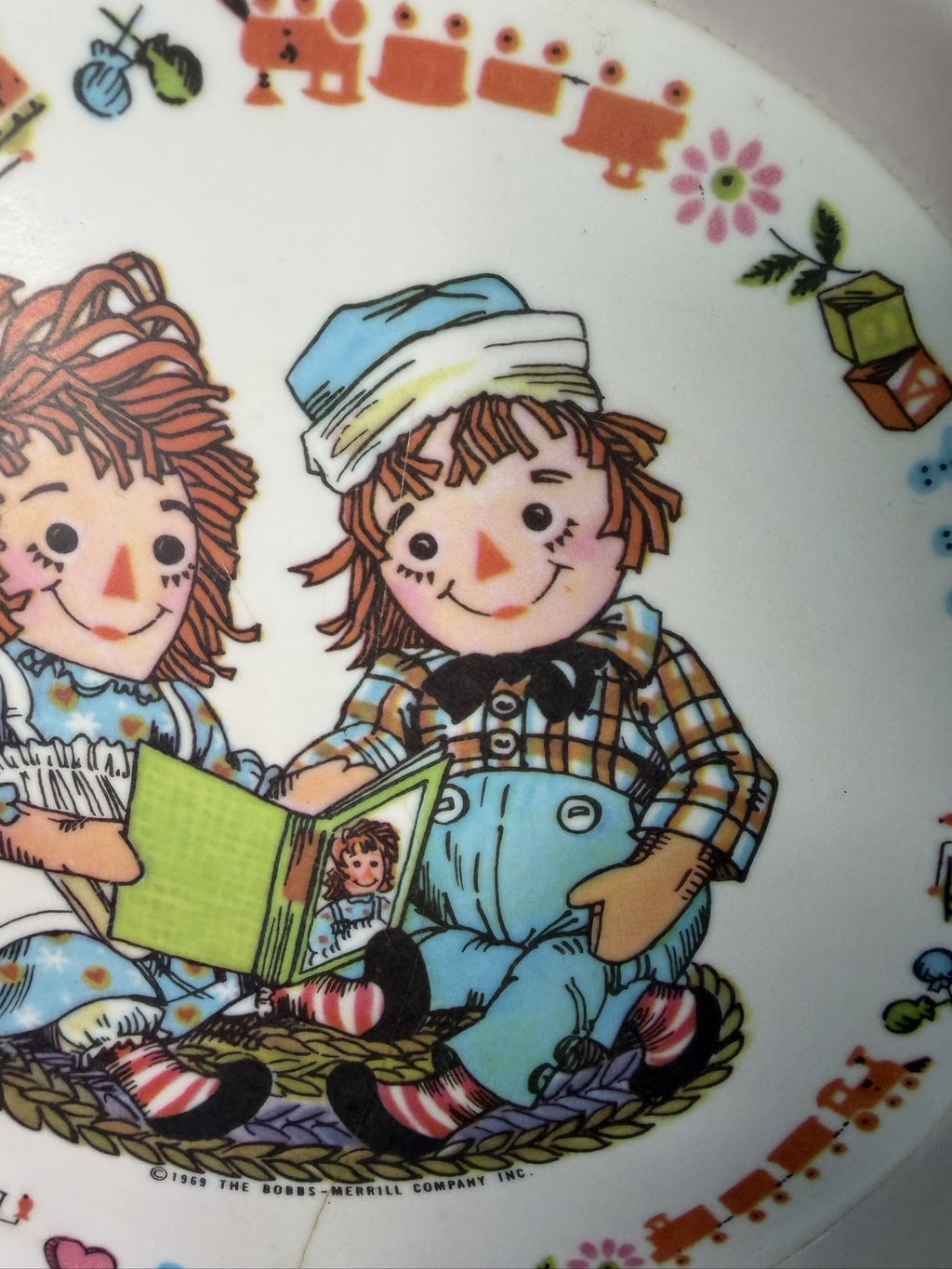 1969 Oneida Raggedy Ann Andy Melamine Plate Vintage