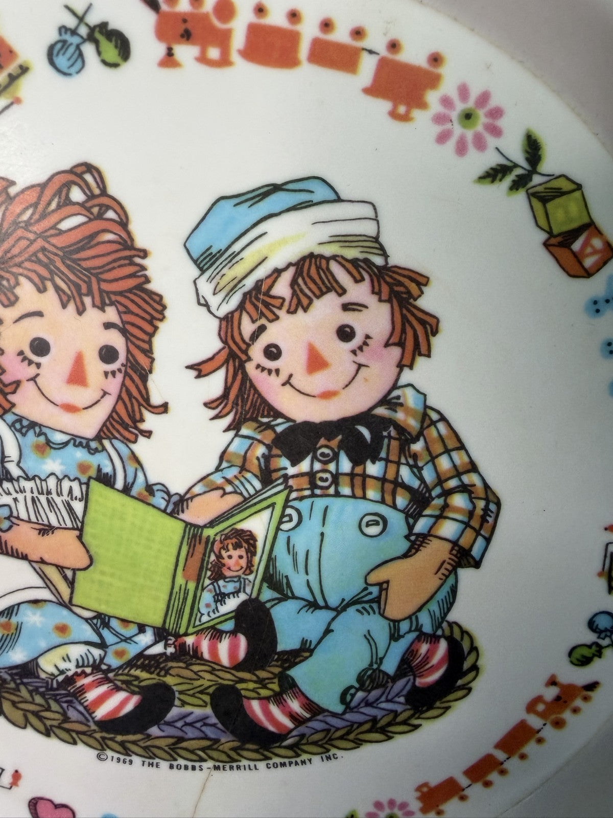 1969 Oneida Raggedy Ann Andy Melamine Plate Vintage