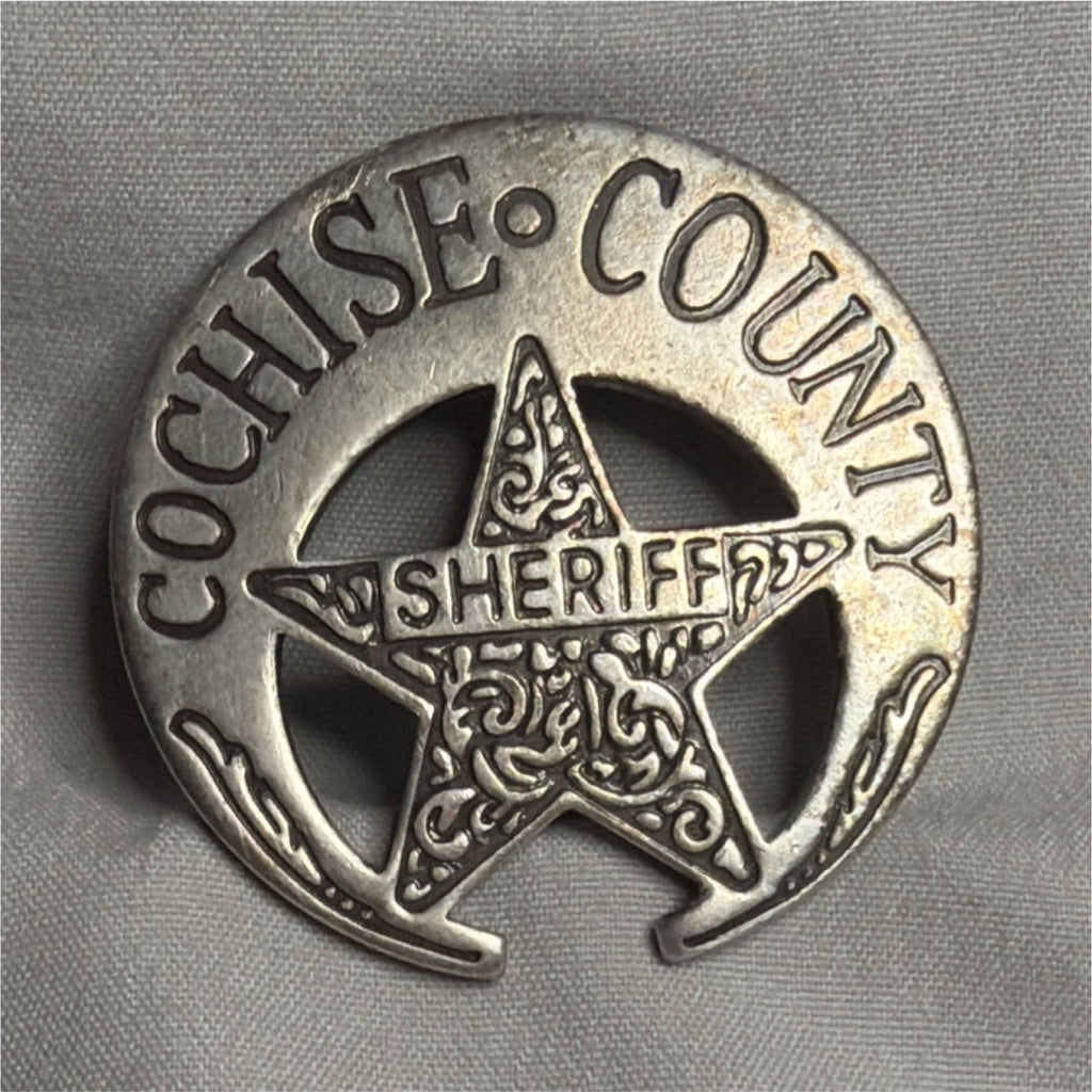 Cochise County Sheriff Replica Police Badge Pin Silver Tone Collectible Display