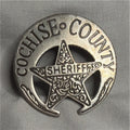 Cochise County Sheriff Replica Police Badge Pin Silver Tone Collectible Display
