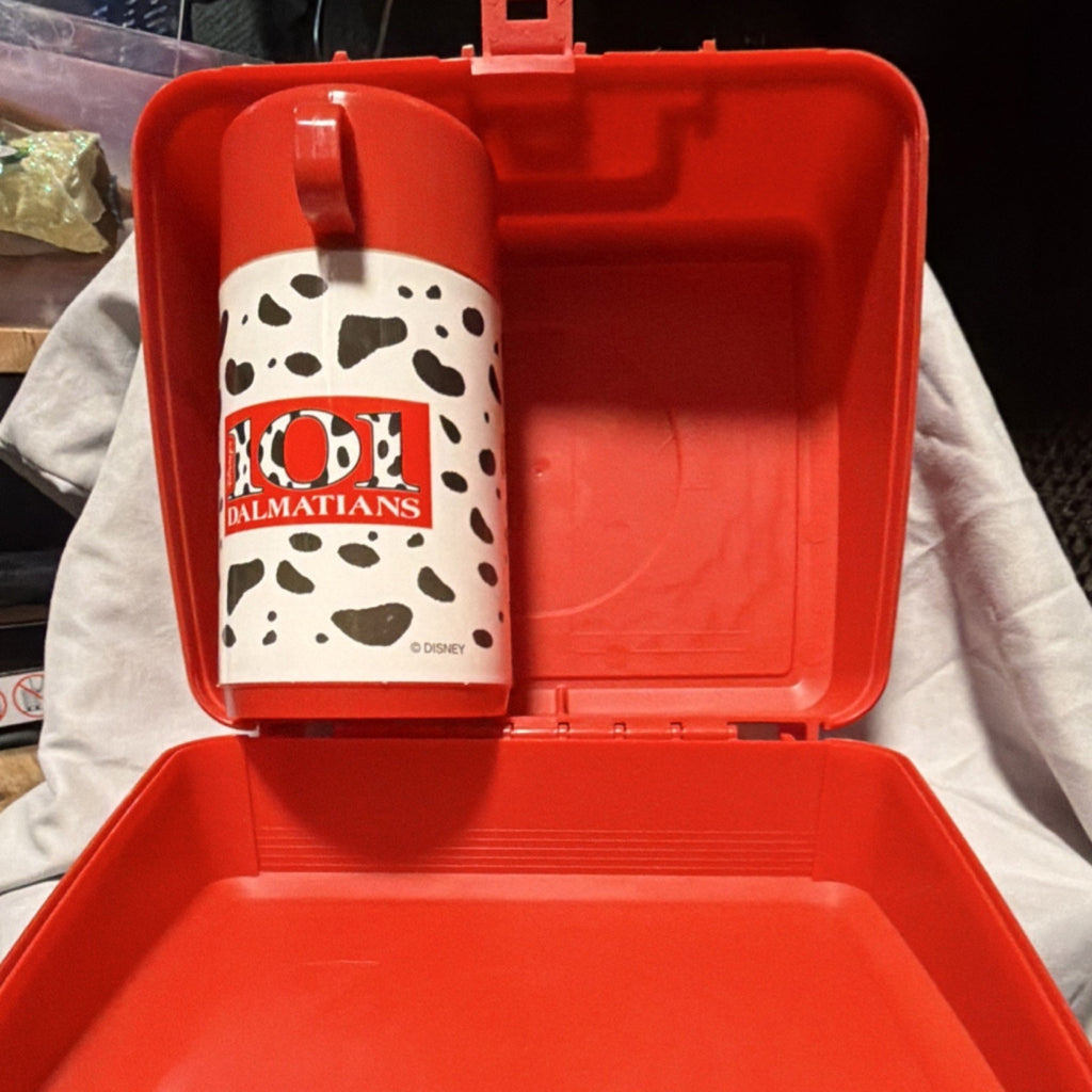 Brand New - Aladdin Disney 101 Dalmatians Red Lunchbox with Matching Thermos