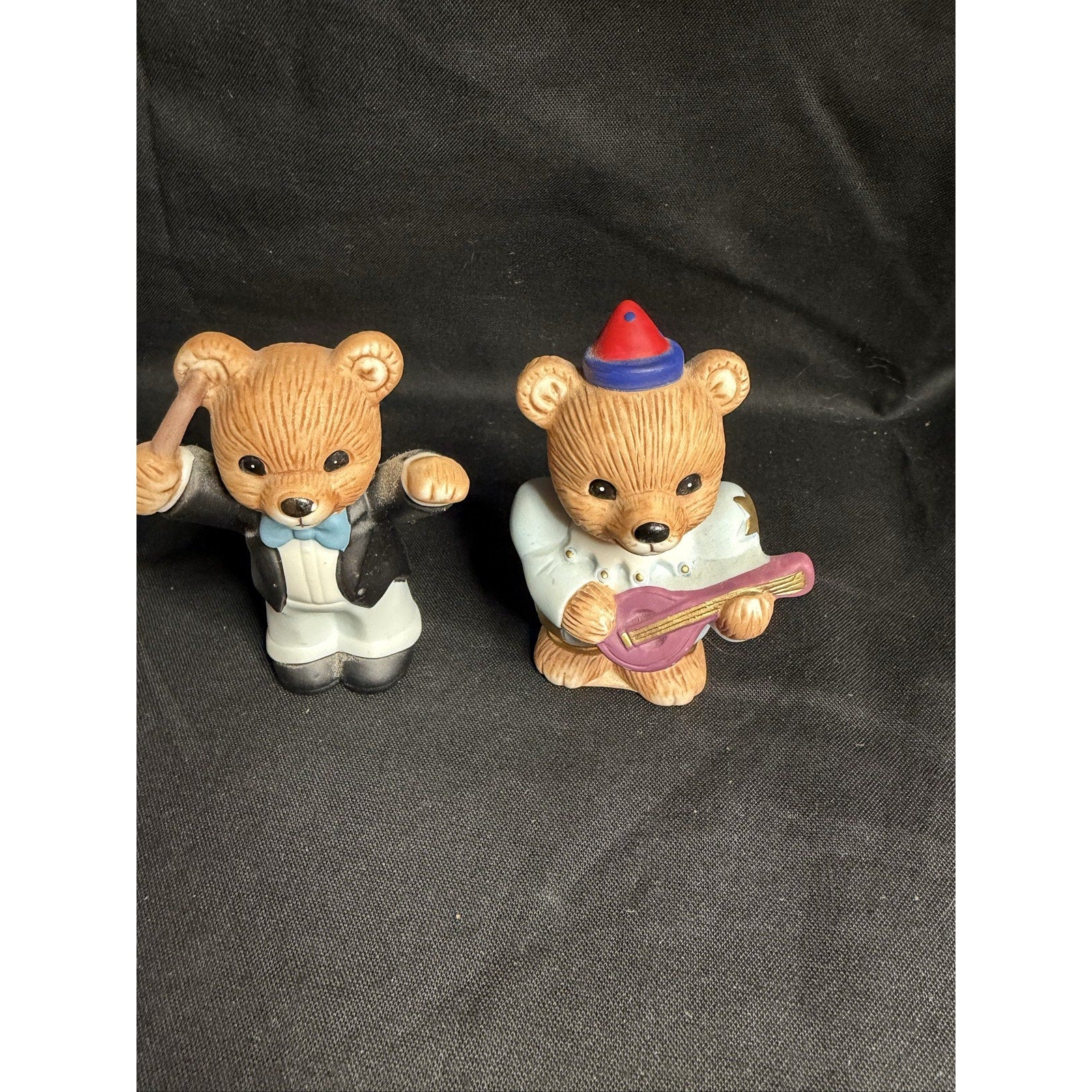 Homco Bear Musical Band Orchestra Figurines Lot of 4 #1421 #1422 (F9)