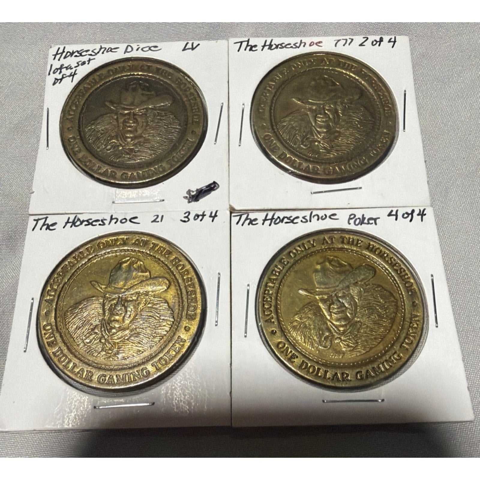 Full Set Horseshoe Casino $1 Gaming Token 4 Dice Poker Blackjack Slots