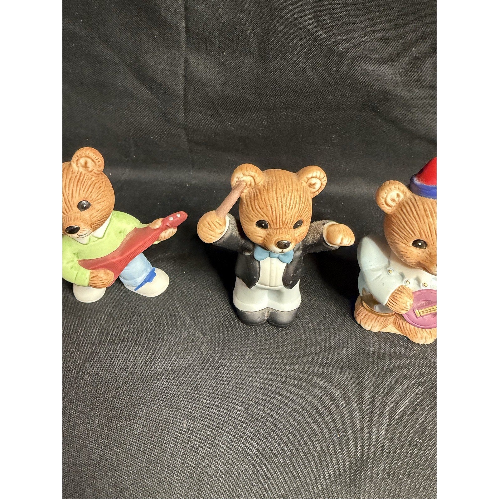 Homco Bear Musical Band Orchestra Figurines Lot of 4 #1421 #1422 (F9)