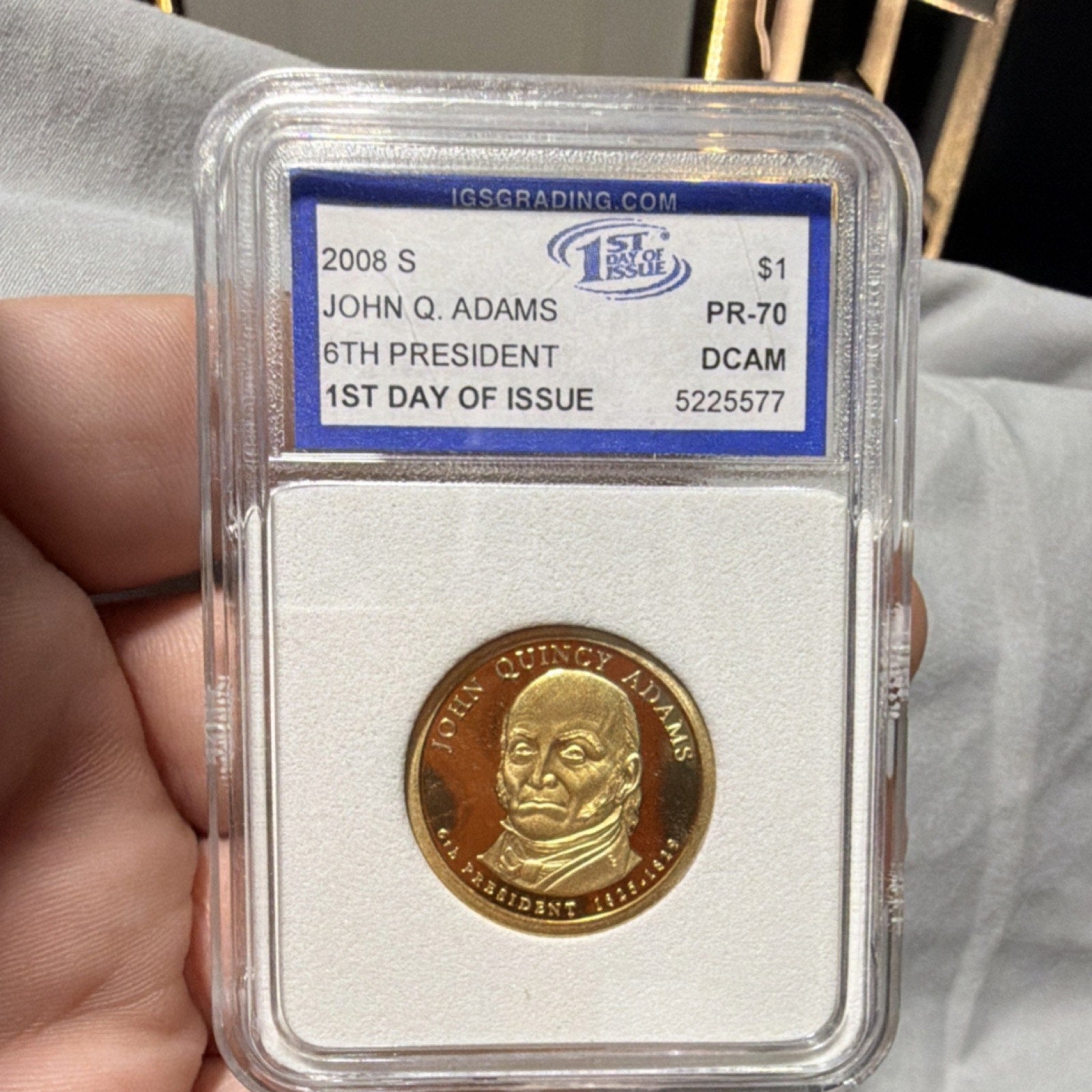 2008 S Presidential $1 Proof Coin John Q. Adams PR-70 Deep Cameo IGS