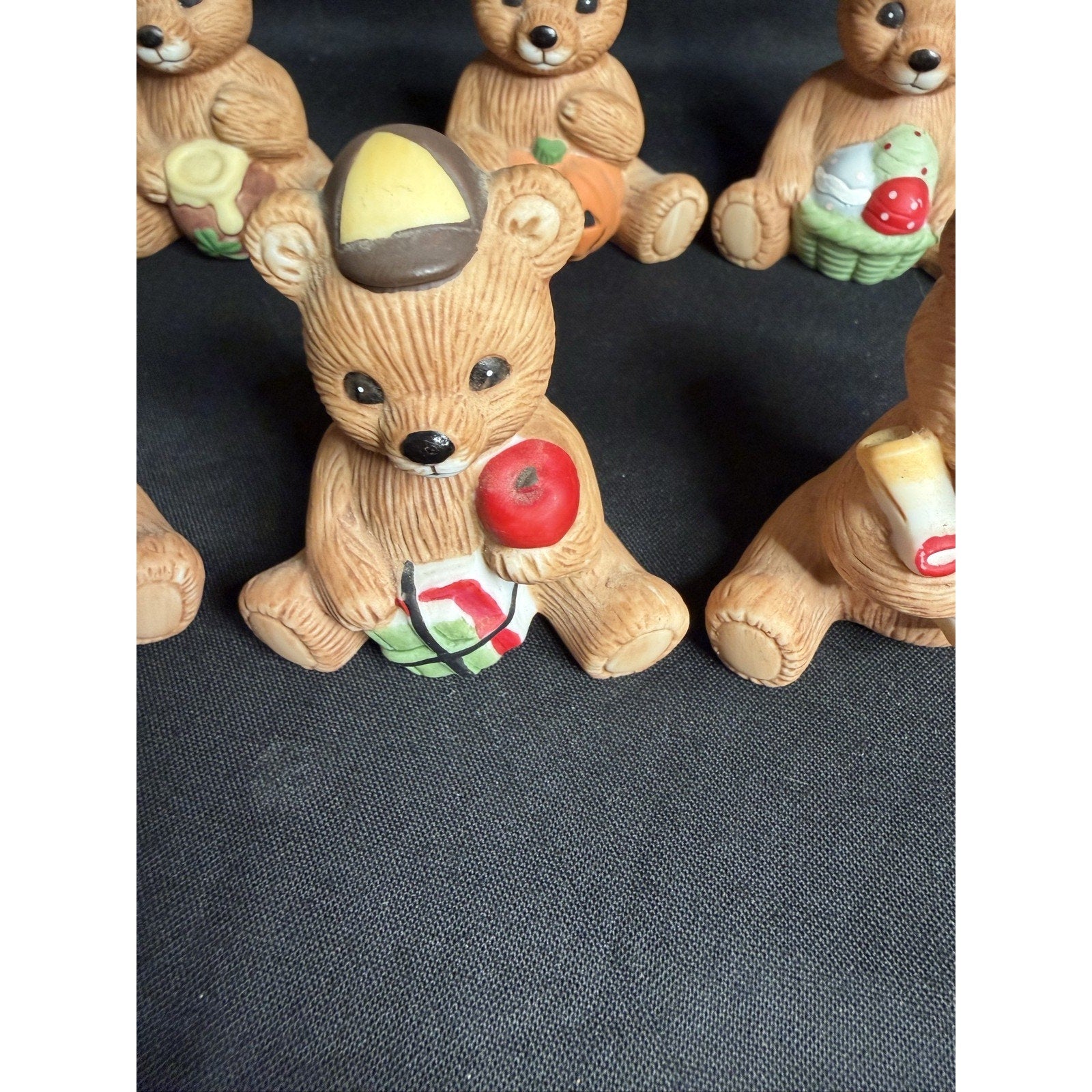 HOMCO 1413 Seasonal Teddy Bear Figurines 10 Holiday Set Ceramic (F8)