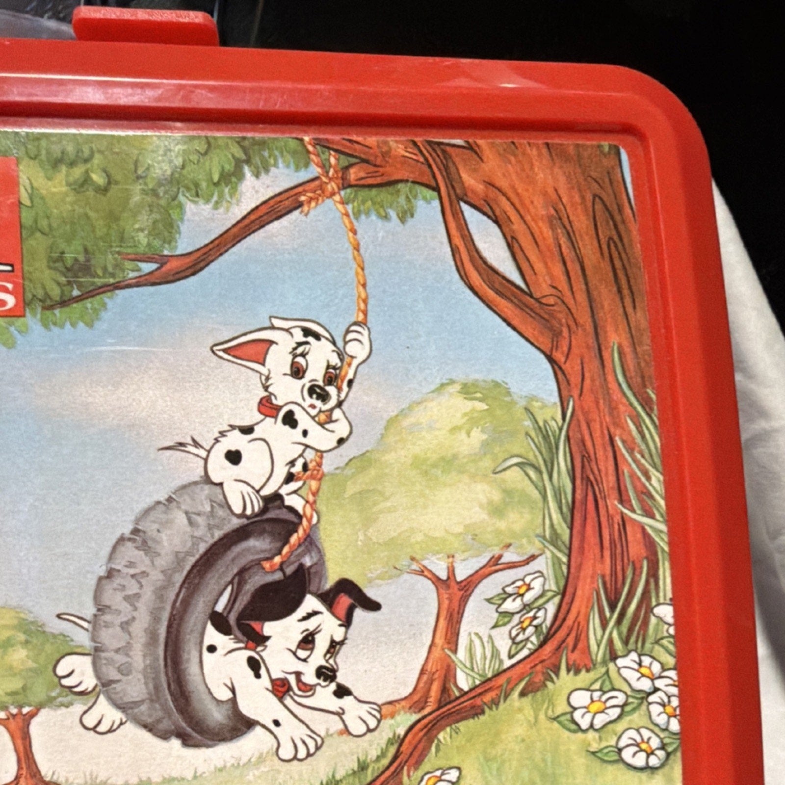 Brand New - Aladdin Disney 101 Dalmatians Red Lunchbox with Matching Thermos