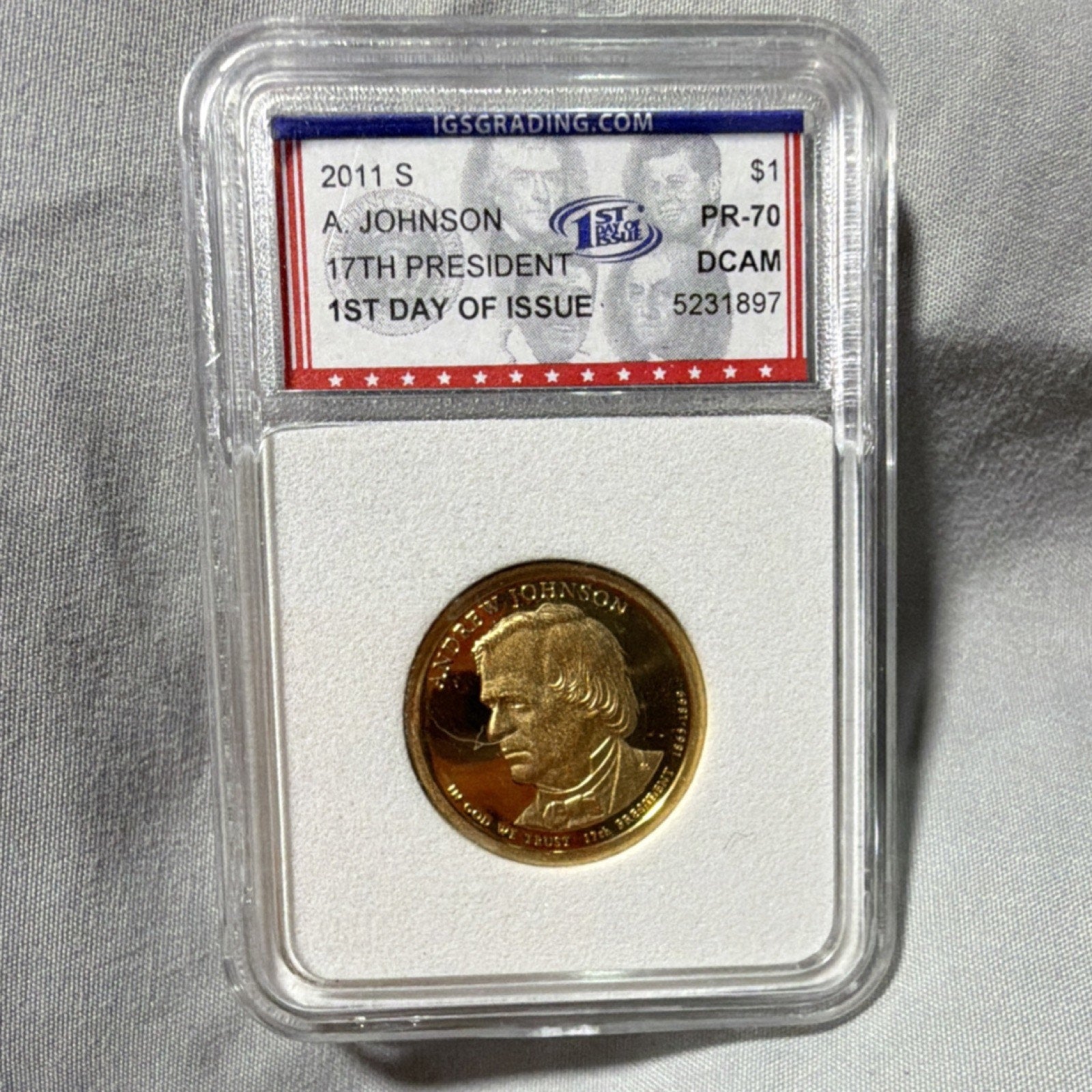 2011 S Andrew Johnson $1 Presidential Proof Coin PR-70 IGS Deep Cameo