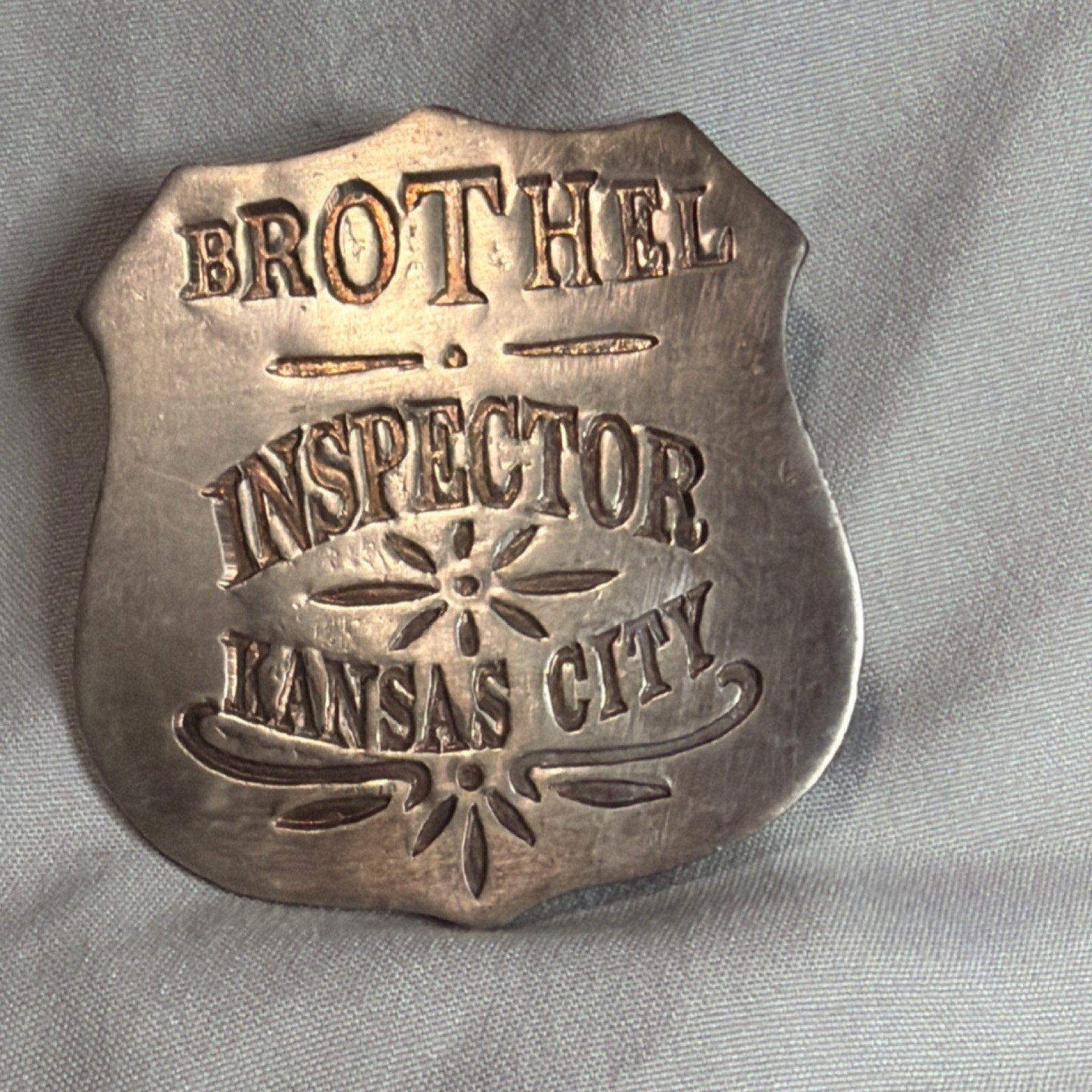 Kansas City Brothel Inspector Replica Police Badge Pin