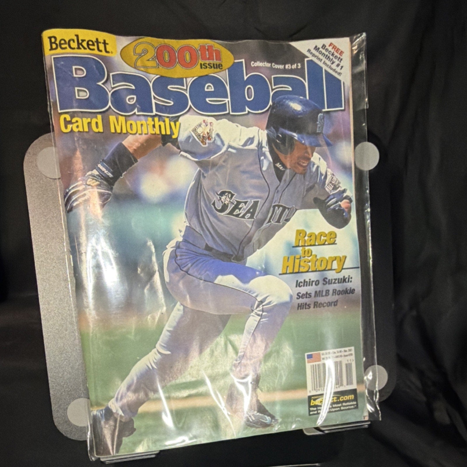 Beckett Baseball Card Monthly 200th Issue Nov 2001 MLB Rookie Hits Record